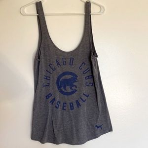 PINK Chicago Cubs tank top, gray and blue color, size extra small